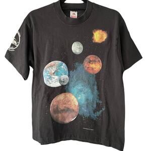 Vintage 90s Solar System Fiske Planitarium Uni of Colorado Single Stitch Shirt L